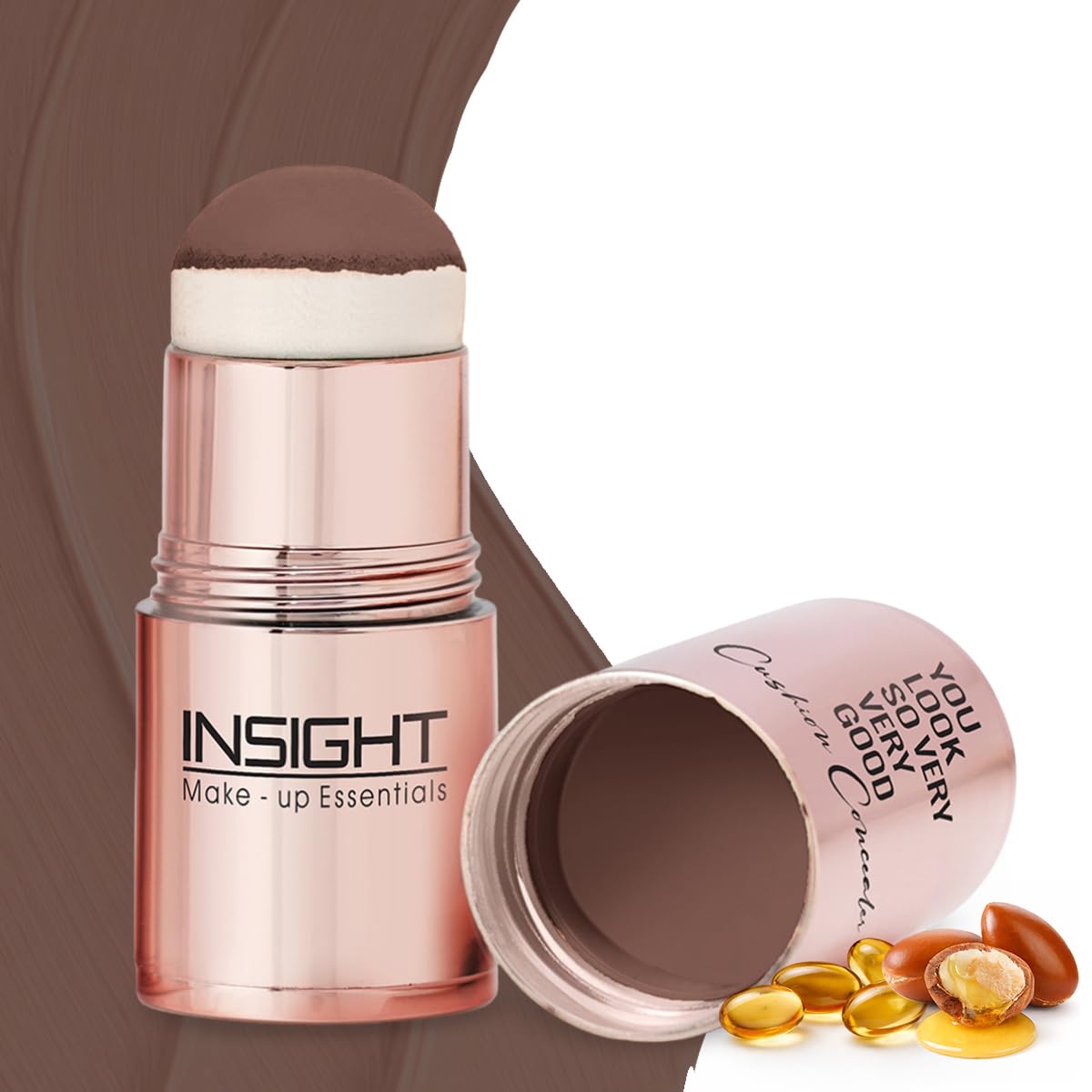INSIGHT Cushion Concealer for Natural Flawless Finish | Vitamin E Infused | Featherlight, Buildable Coverage | Multipurpose & Travel-Friendly | Shade: Contour, 3g