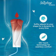 Stayfree Tampons by OB| Heavy flow|10 piece| Dynamic Fit Technology| Rashfree| No skin irritation| Upto 100% leakage protection| Silk touch technology| Stain free