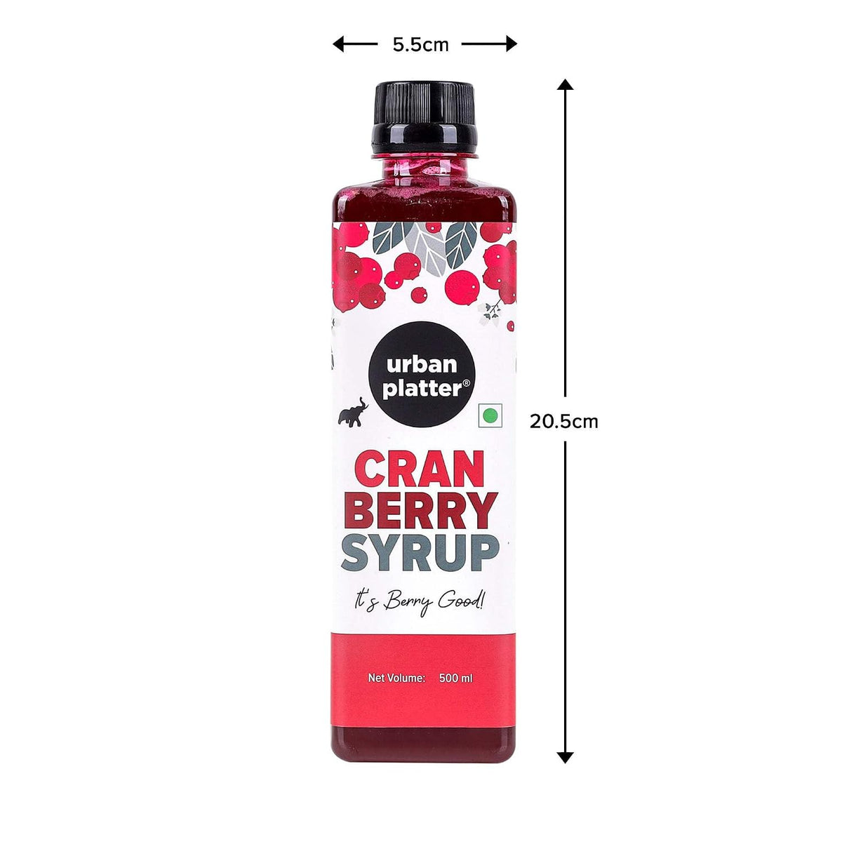 Urban Platter Cranberry Syrup, 500ml [Thick, Real Fruits]