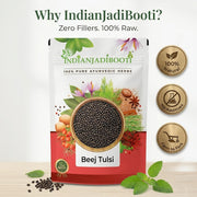 IndianJadiBooti Pure Krishna Tulsi Seeds (Ocimum Sanctum) | Edible Botanical for Systemic Vitality, Respiratory Harmony & Holistic Nourishment,100 Gram (Pack of 2)