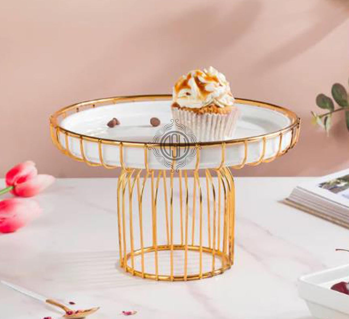 DSH Cake Stand for Cupcake Display Stand Multipurpose Round Dessert Stand for Birthday and Wedding Party. (White, Big)