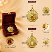 DIVINITI 24K Gold Plated Double-Sided Religious Pendant with Premium Gift Box, Spiritual Locket for Men & Women, Devotional Jewellery for Gifting & Everyday Wear | Guru Gobind Singh Ji & Guru Nanak Dev Ji - GNG Pendant