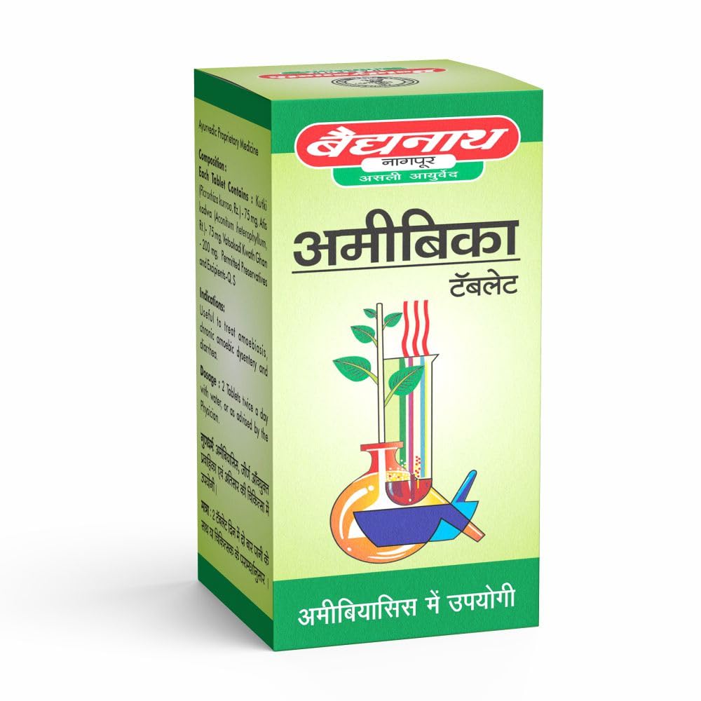 Baidyanath Asli Ayurved Amoebica I Ayurvedic Diarrhea Medicine I 100 Tab (Pack of 2)