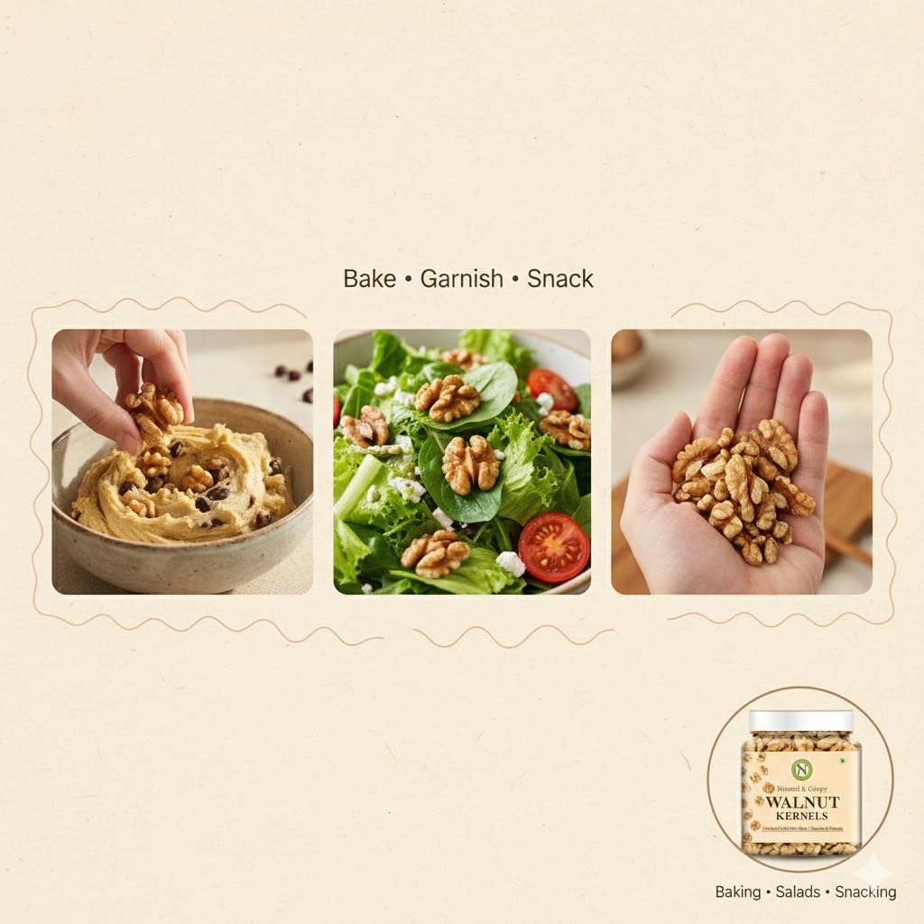 NatureVit Walnut Kernels (Akhrot Giri) 200g | Premium Light Halves | Rich in Omega-3, Protein & Antioxidants
