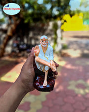 SHINDE EXPORTS shirdi saibaba Marble Idol Statue murti Home Murty for car Dashboard for Pooja Room (6.5 inches)