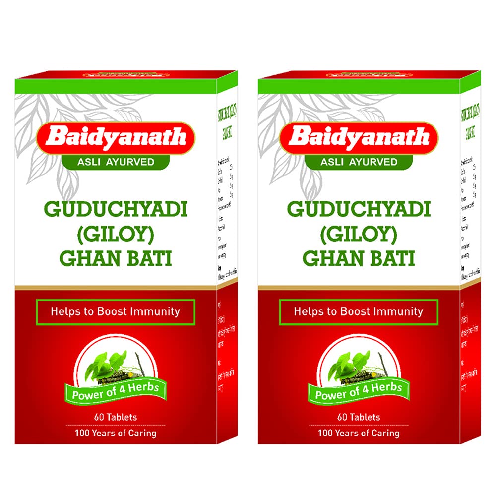 Baidyanath Asli Ayurved Guduchyadi Ghan Bati - 60 Tablets (Pack of 2)