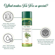 Biotique Tea Tree Skin Clearing Mattifying Facial Toner | Enriched with 100% Botanical Extracts & Tea Tree Oil | Refreshing, Alcohol-Free Formula | Ideal for Normal to Oily & Acne-Prone Skin | 120ml