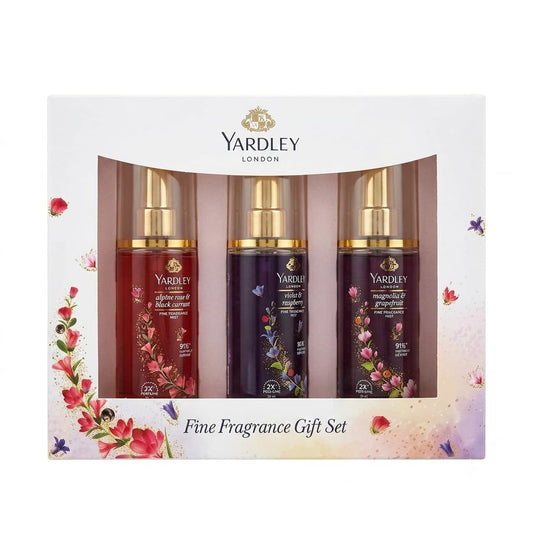 Yardley London Fine Fragrance Gift Set for Women | Floral Perfume Mist Combo Pack of 3 (35 ml Each) | Long Lasting Body Spray | Ideal Gift for Women & Girls