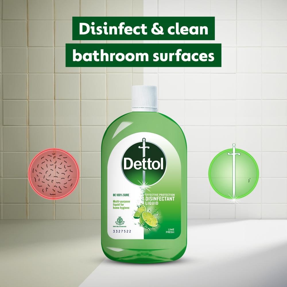 Dettol Multi-Purpose Disinfectant Liquid for Floor & Surface Cleaning, Lime Fresh Fragrance, 550ml (Pack of 3)