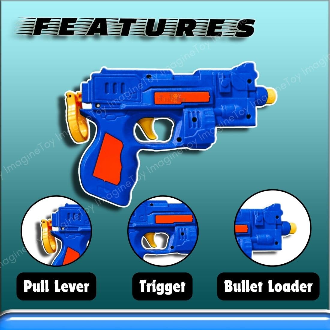 Toy Imagine Blaze Storm Hot Fire Soft Bullet Gun Toy for Kids with 5 Safe Soft Foam Bullets, Fun Target Shooting Battle Fight Indoor & Outdoor Games for Kids