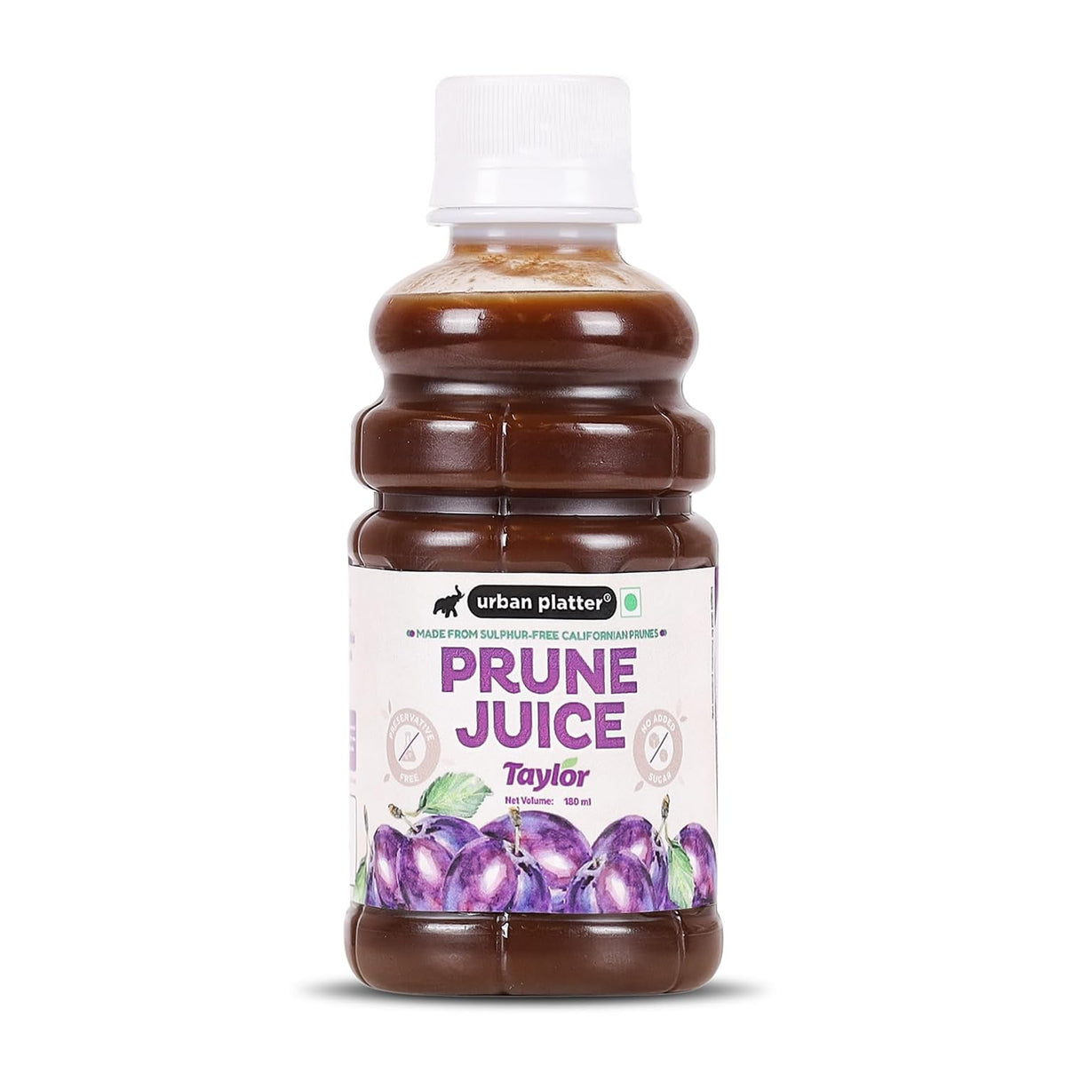 Urban Platter Pure California Prune Juice, 180ml (No Added Sugar | Natural Digestive Support | Source of Antioxidants & Potassium | Preservative-Free)