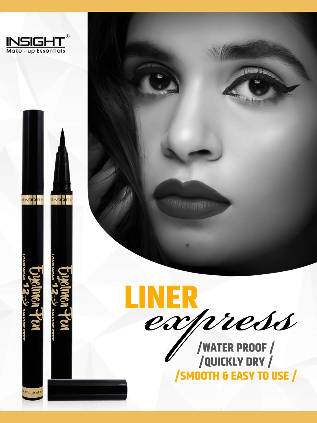INSIGHT Liner Express Eye Pen - Black|Matte Finish|Quick Drying|Waterproof - 1.5g