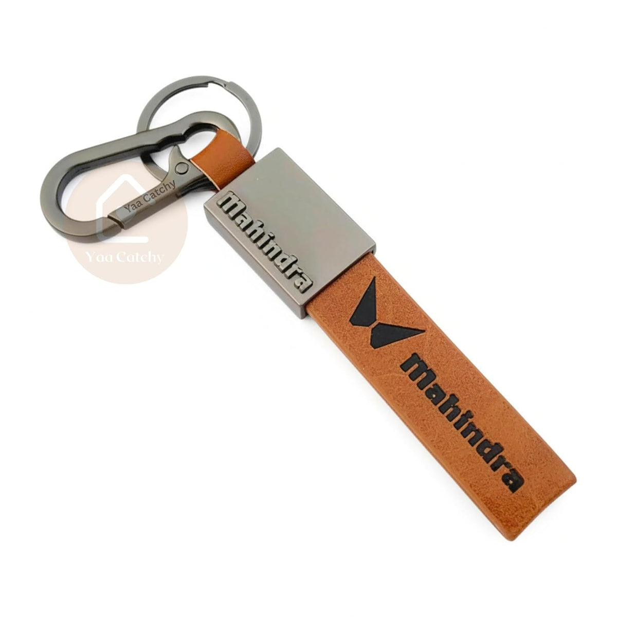 YaaNatural Yaa Catchy PREMIUM LEATHER & Key Cover with Hook KeyChain Compatible with MAHINDRA Unique Stylish look For Men Women BIKE & CAR Keyring for THAR/XUV700/BOLERO/SCORPIO