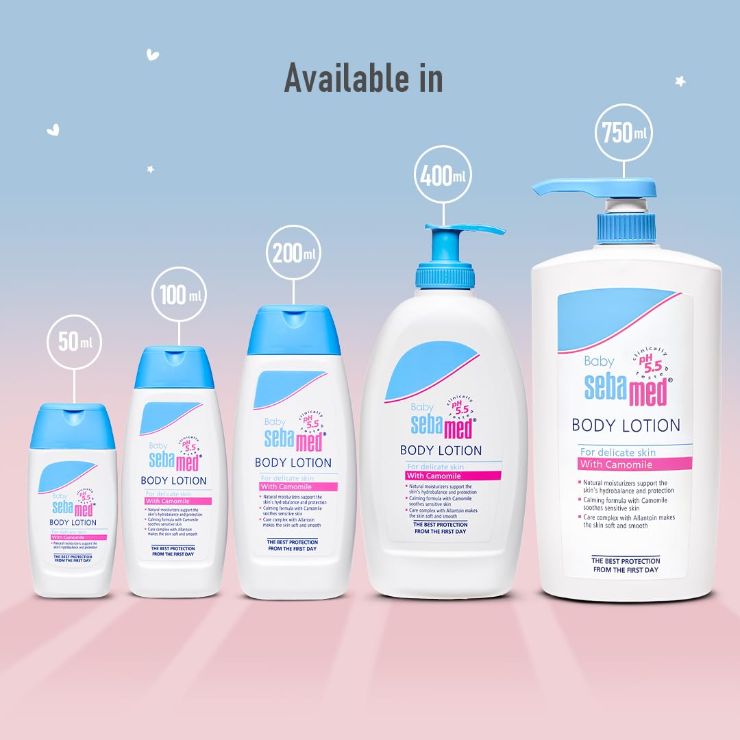 Sebamed Baby Body Lotion|pH 5.5|Vegan|200 ml (Pack of 3)