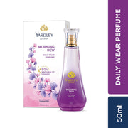 Yardley London Morning Dew Perfume for Women, 50ml – 90% Naturally Derived, Fresh Floral Daily Wear Spray | Lily of Valley & Frangipani Floral Fragrance