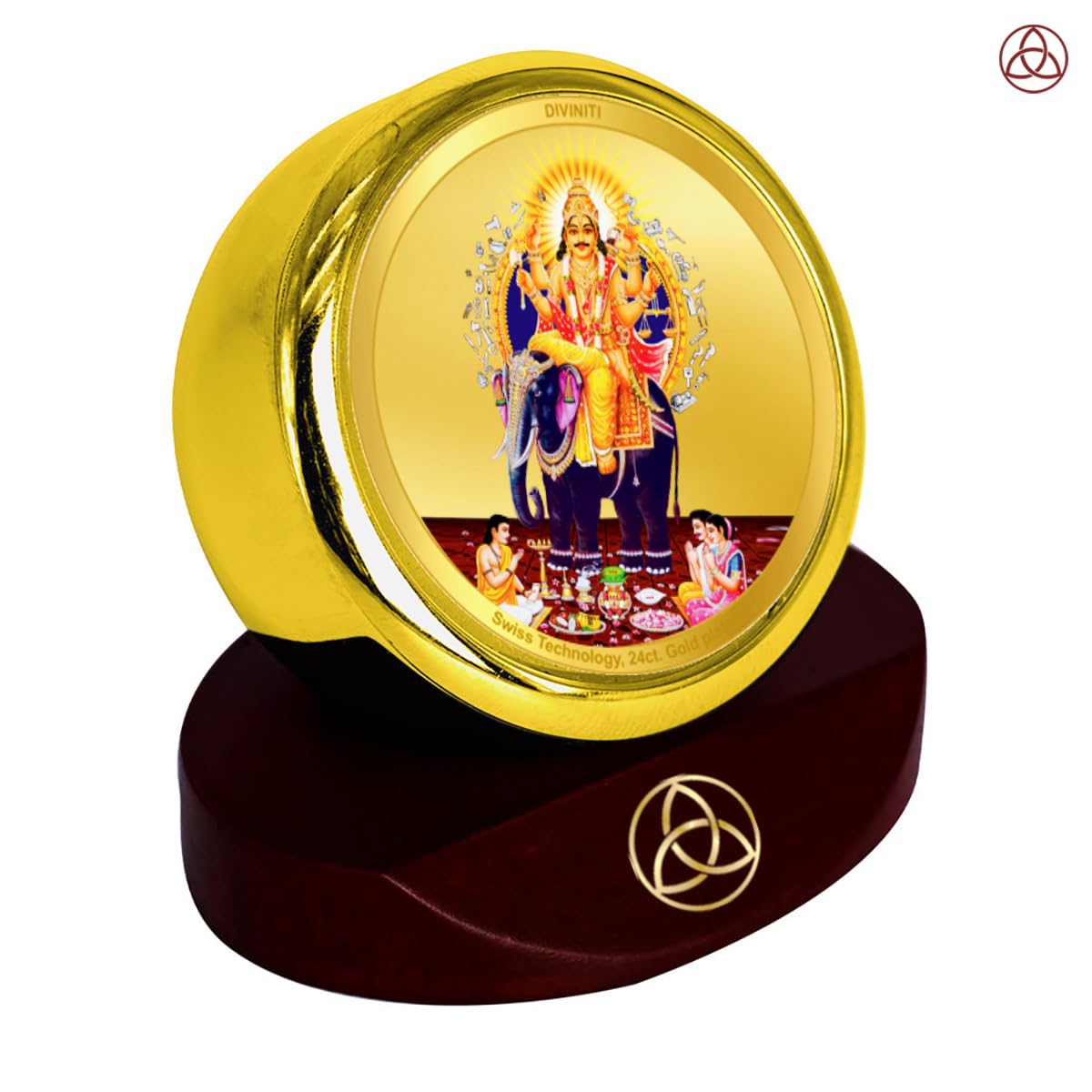 DIVINITI Vishwakarma Ji God Idol Photo Frame for Car Dashboard, Table Décor, office | MCF 1C Gold Photo Frames and 24K Gold Plated Foil| Religious photo frame idol for Pooja, Gifts Items (5.5X5.0CM)