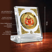 DIVINITI 24K Gold Plated Religious Car Dashboard Frame | Premium God Idol Frame for Car, Home Mandir & Office Table | Spiritual Gift, Decorative Showpiece | Siddhivinayak