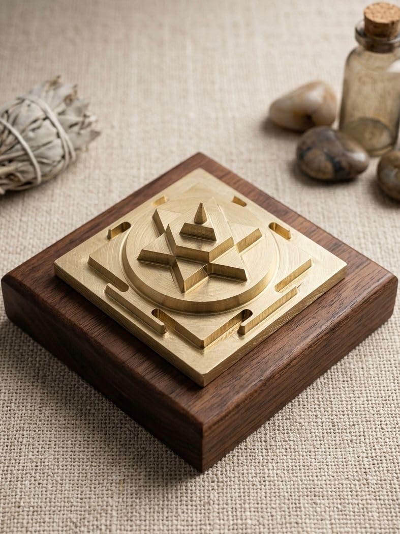 RUDRADIVINE Brass Shree Kuber Yantra – Laser-Cut (1.5") for Wealth, Money & Prosperity | Vastu & Pooja Use