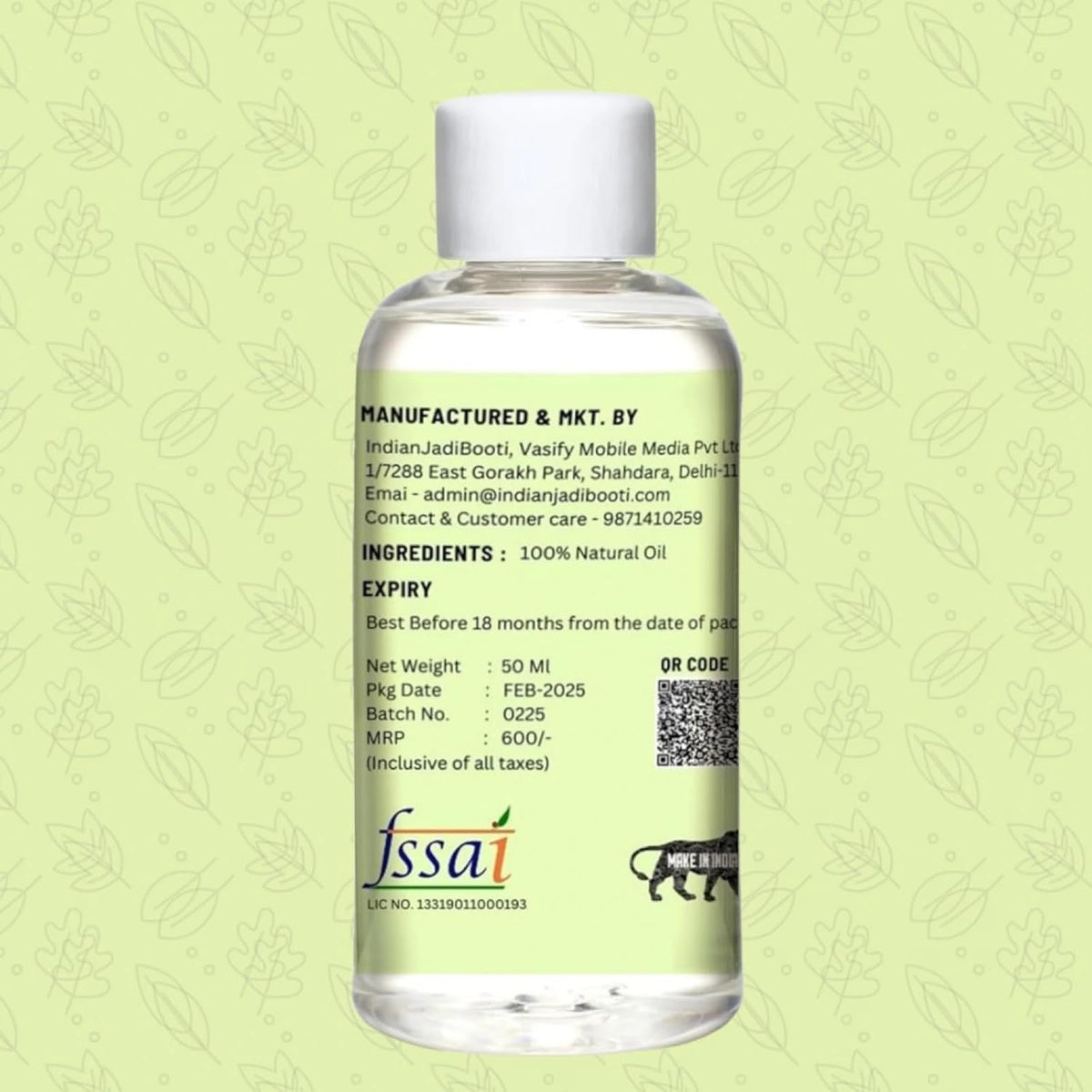 IndianJadiBooti Malkangani Oil - Cold Pressed Jyotishmati Tel (Celastrus Paniculatus) - Pure Oil for Scalp Massage, Focus & Hair Wellness - 50ml