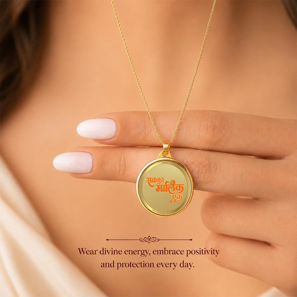 DIVINITI 24K Gold Plated Double-Sided Religious Pendant with Premium Gift Box, Spiritual Locket for Men & Women, Devotional Jewellery for Gifting & Everyday Wear | Sai Baba & Om