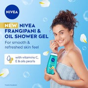 NIVEA Frangipani & Oil 250ml Body Wash| Shower Gel with Care Oil Pearls| Refreshing Scent of Frangipani Flower|Clean, Healthy & Moisturized Skin