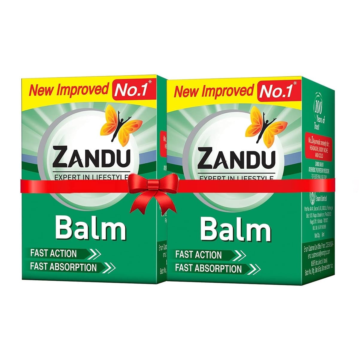 Zandu Balm, 50ml x Pack of 2, Effective relief from Headache, Body Pain, Sprain and Cold