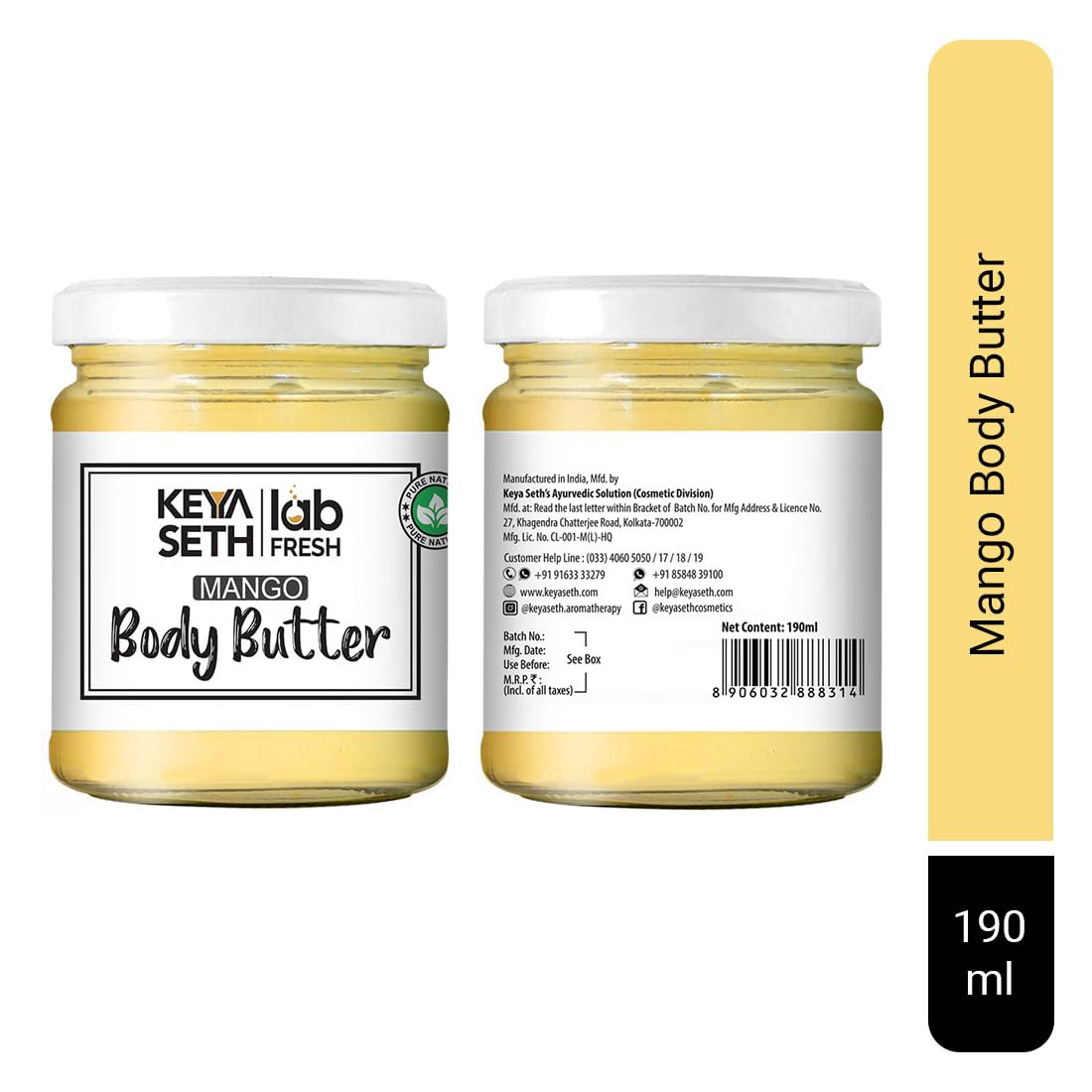 Keya Seth Aromatherapy Lab Fresh Mango Body Butter Enriched with Rose & Geranium Oil for Long Last Moisturization