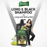 Dabur Vatika Long & Black Shampoo - 640 ml | With Amla & Bhringraj | For Shiny, Long & Black Hair | No Added Parabens | Provides Gentle Cleansing, Conditioning & Nourishment to Hair