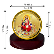 DIVINITI 24K Gold Plated Religious Car Dashboard Frame | Premium God Idol Frame for Car, Home Mandir & Office Table | Spiritual Gift, Decorative Showpiece | Santoshi Mata