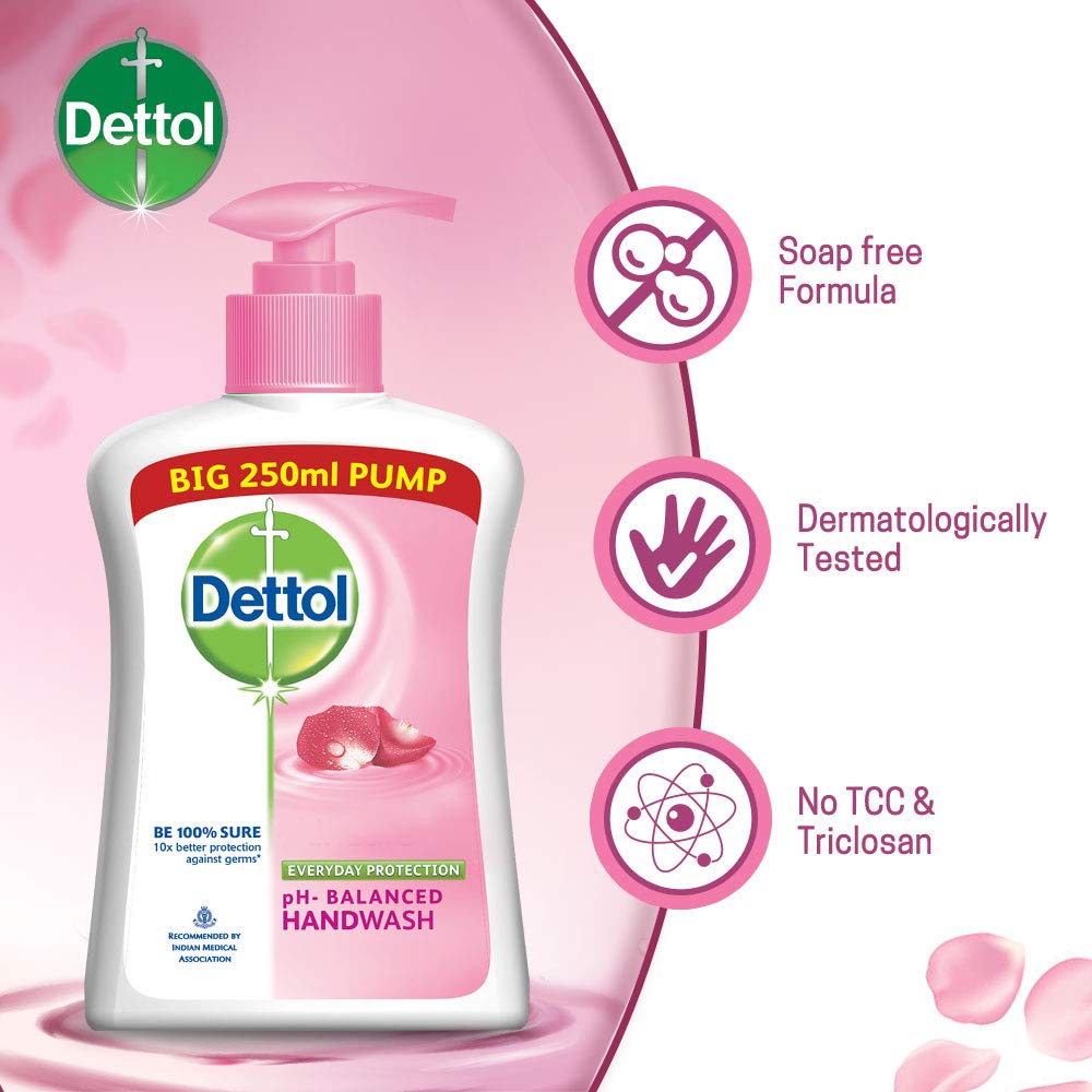 Dettol Skincare Germ Protection Handwash Liquid Soap Pump, 250ml