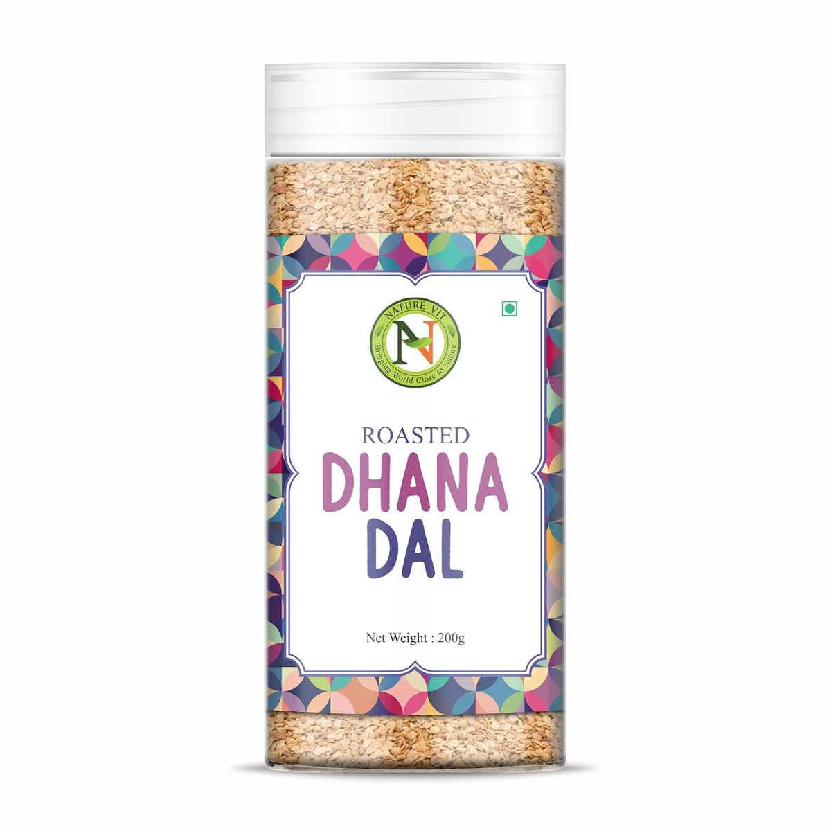 NatureVit Roasted Dhana Dal 200g | Split Coriander Seeds | Traditional Mouth Freshener & Digestive Aid | Crunchy & Aromatic Snack