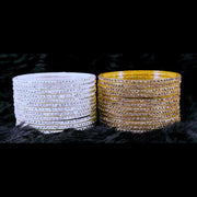 NMII Fancy Diamond Stone Glass Bangles Set For Women & Girls | Diamond Bangles | Bangles For Women Glass | Bangles For Wedding, Party, Function, Daily use | Chudi Set | Kanch ki Chudiyan- Set of 24