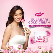 Dabur Gulabari Moisturizing Cold Cream 100gm + Lip Balm 8gm (Free) | With Goodness of Natural Rose Oil & Vitamin E | Intense Hydration and Deep Moisturization | For Smooth & Soft skin | All Skin types
