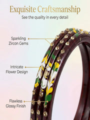 NMII Bangle Set for Women (Multi-Colour)