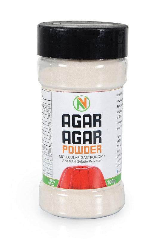 NatureVit Agar Agar Powder 200 Gram | Natural Vegetarian Gelatin Substitute | China Grass for Jelly, Pudding, Cake & Desserts