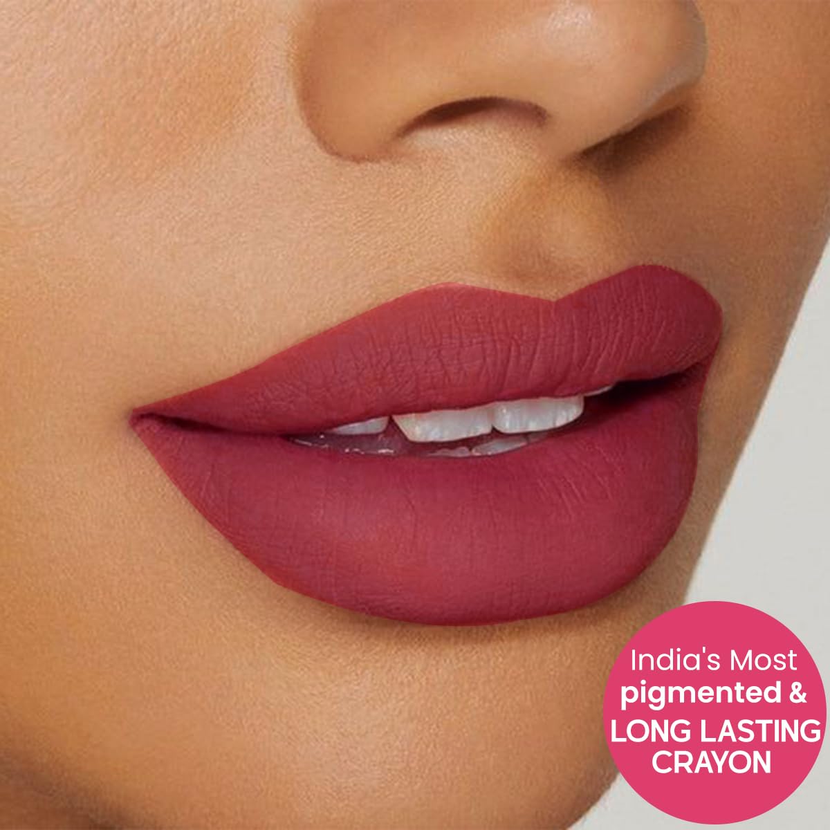 INSIGHT Long Lasting Lip Crayon – All-Day Comfort | Matte Finish | Waterproof | Non-Transfer | Non-Sticky | Enriched with Vitamin E & Kojic Acid | Sharpenable Tip | Full Coverage | Lightweight Lipstick (Smokey Rose) – 7g