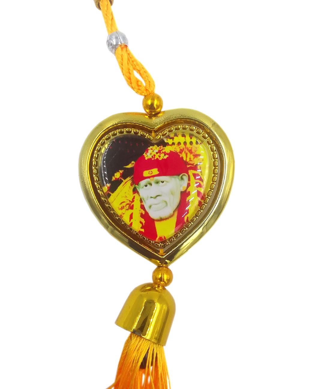 SHINDE EXPORTS Lord Mahadev Multicolor Car Hanging (Yellow Heart Hanger)