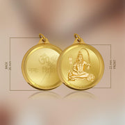 DIVINITI 24K Gold Plated Double-Sided Religious Pendant with Premium Gift Box, Spiritual Locket for Men & Women, Devotional Jewellery for Gifting & Everyday Wear | Shiva & Om Namah Shivay-1