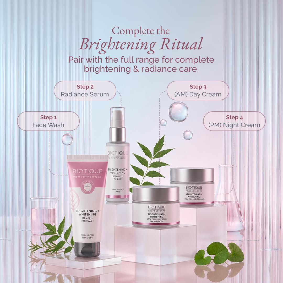 Biotique Professional Brightening + Whitening Stem Cell Day Cream SPF 30+ 50gm