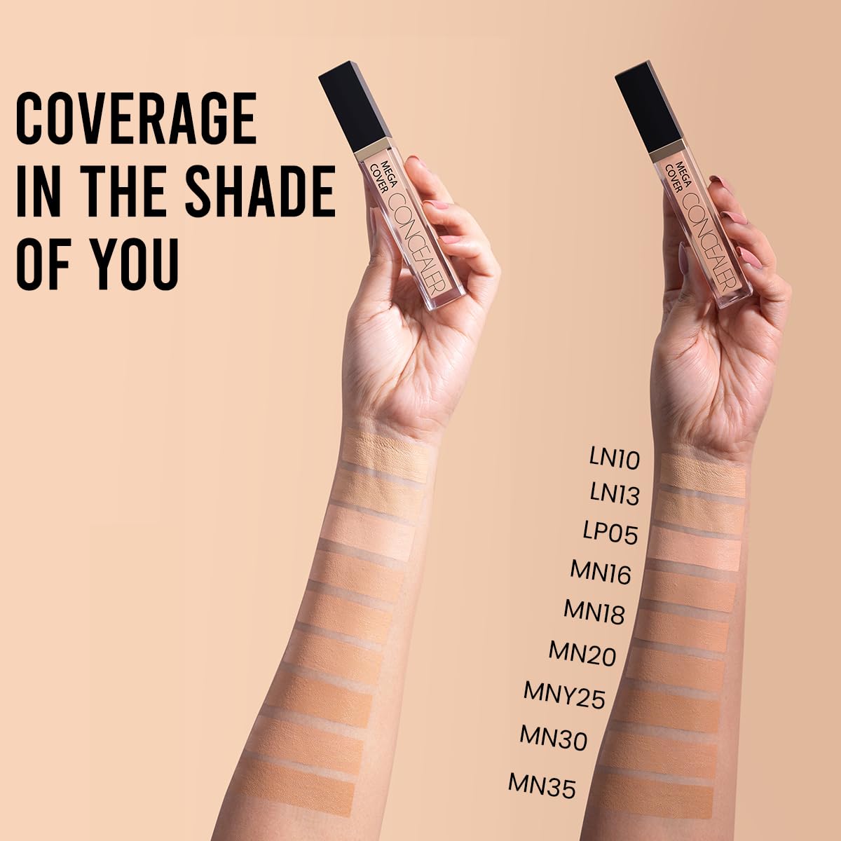 INSIGHT Mega Cover Concealer - LP-05 | Natural Matte Finish | Infused with Vitamin E, Green Tea | Long Lasting | Easily Blendable - 10g