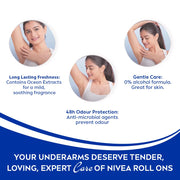 NIVEA Deodorant Roll On, Fresh Natural for Unisex, 50ml (Pack of 2)