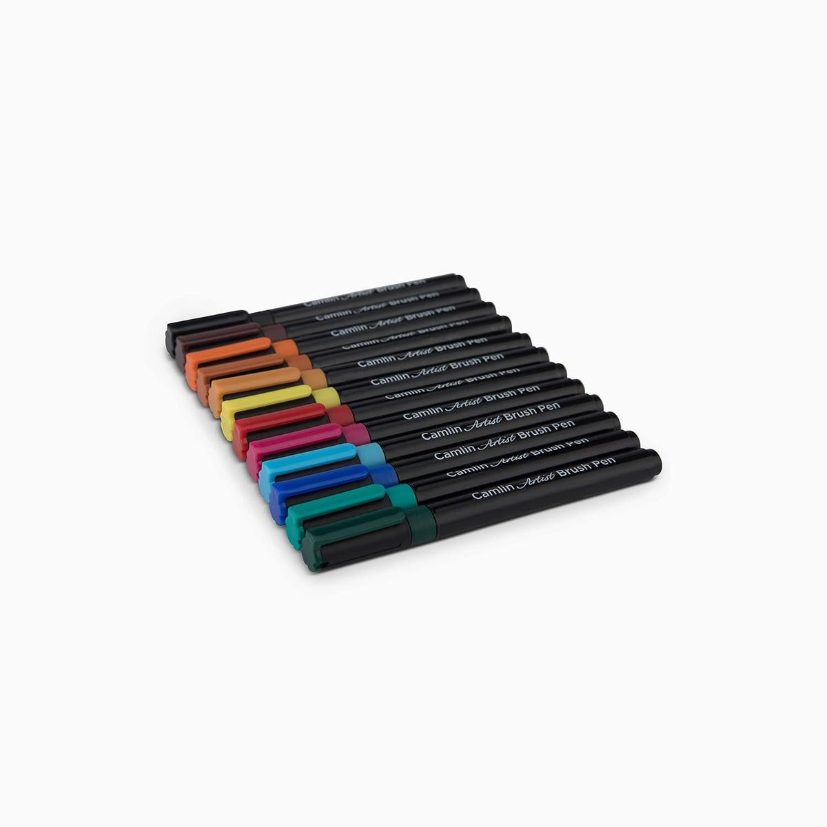 Camel Camlin Artist Brush Pen Set - Pack of 12 (White) Artist Water Colour Cake Set - Pack of 24 (Blue)