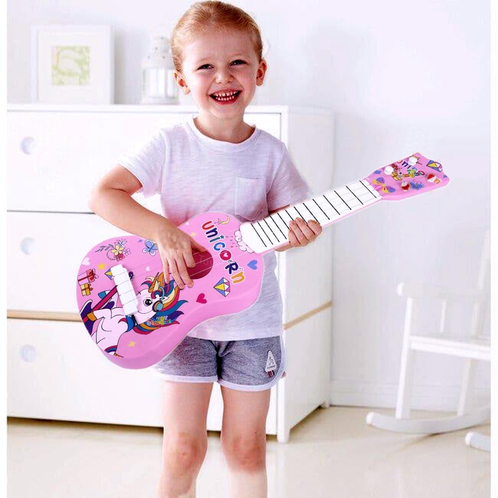 Toy Imagine 21-Inch Unicorn 4-String Ukulele Guitar for Kids Age 3-10