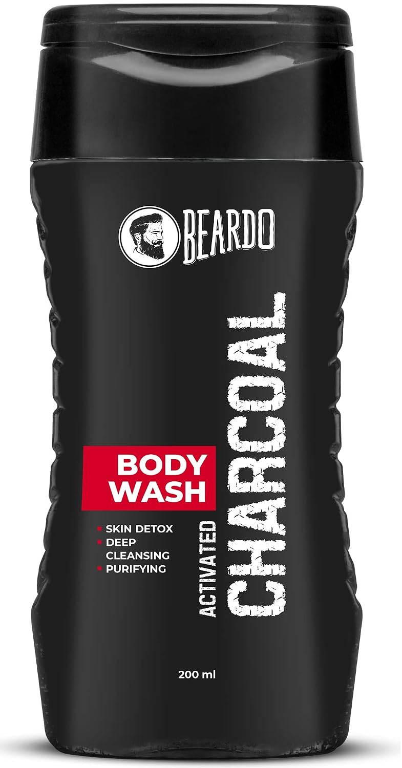 Beardo Activated Charcoal Anti-Pollution Body Wash, 200ml | Deep Pore Cleaning | Removes Dirt & Impurities | Oil Control | Cleanses & Detoxifies Deeply | For Men