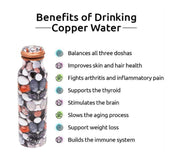 DSH Copper Bottles for 1 Litre Printed with Art Work, Travelling Purpose Bottles, Yoga Ayurveda Healing, 1000 ML (Design SM 5)