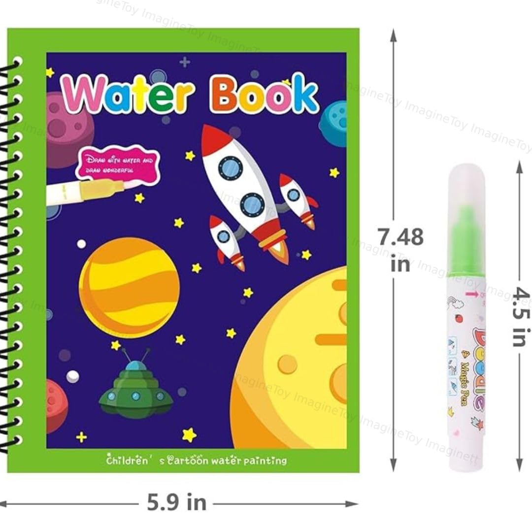 Toy Imagine Magic Water Drawing Book for Kids, Pack of 12