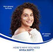 NIVEA Soft Light Moisturizer 200ml | Peppy Pomegranate | For Face, Hand & Body, Instant Hydration | Non-Greasy Cream | With Vitamin E & Jojoba Oil | All Skin Types