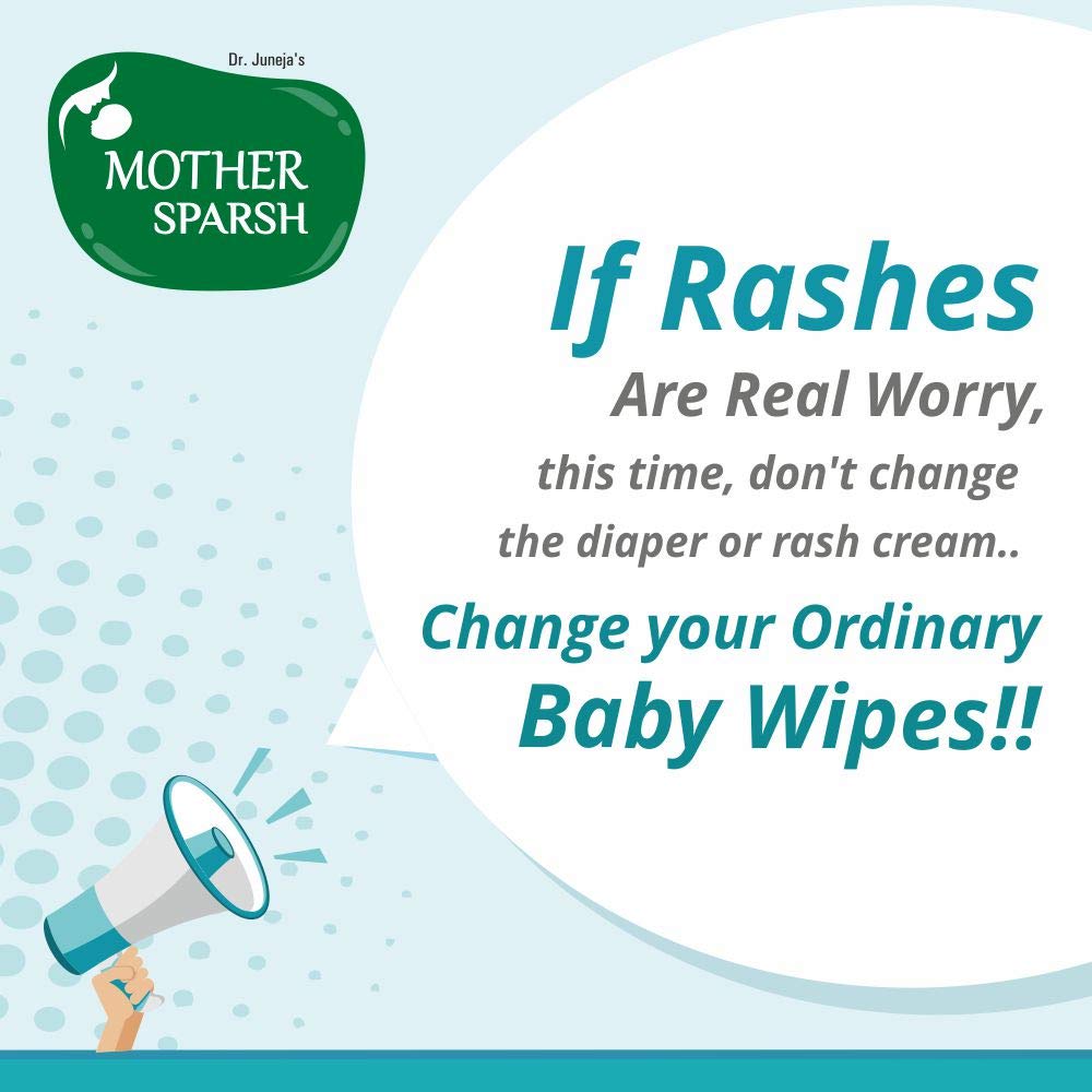 Mother Sparsh 99% Pure Water (Unscented) Baby Wipes with Lid I Natural Plant made cloth - Super thick Wet Wipes I 72 pcs/pack - Pack of 4 (Super Saver Pack)