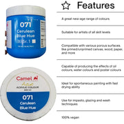 Camel Camlin Kokuyo Artist Acrylic Colour 500 ml Series 1 Cerulen Blue Hue