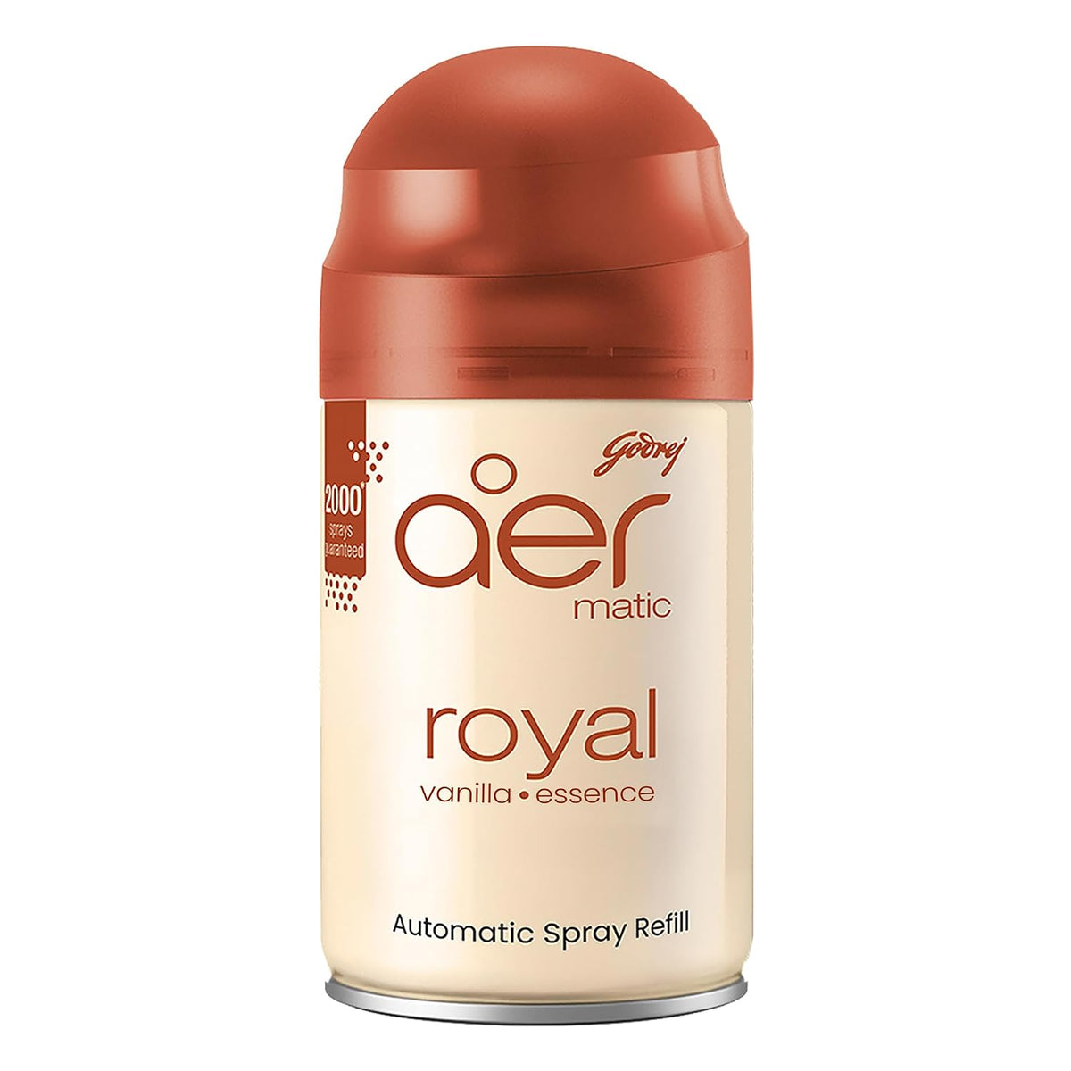 Godrej aer Matic Automatic Room Fresheners Refill Pack | Royal Vanilla Essence | 2000 Sprays Guaranteed | Lasts up to 60 days (210ml)